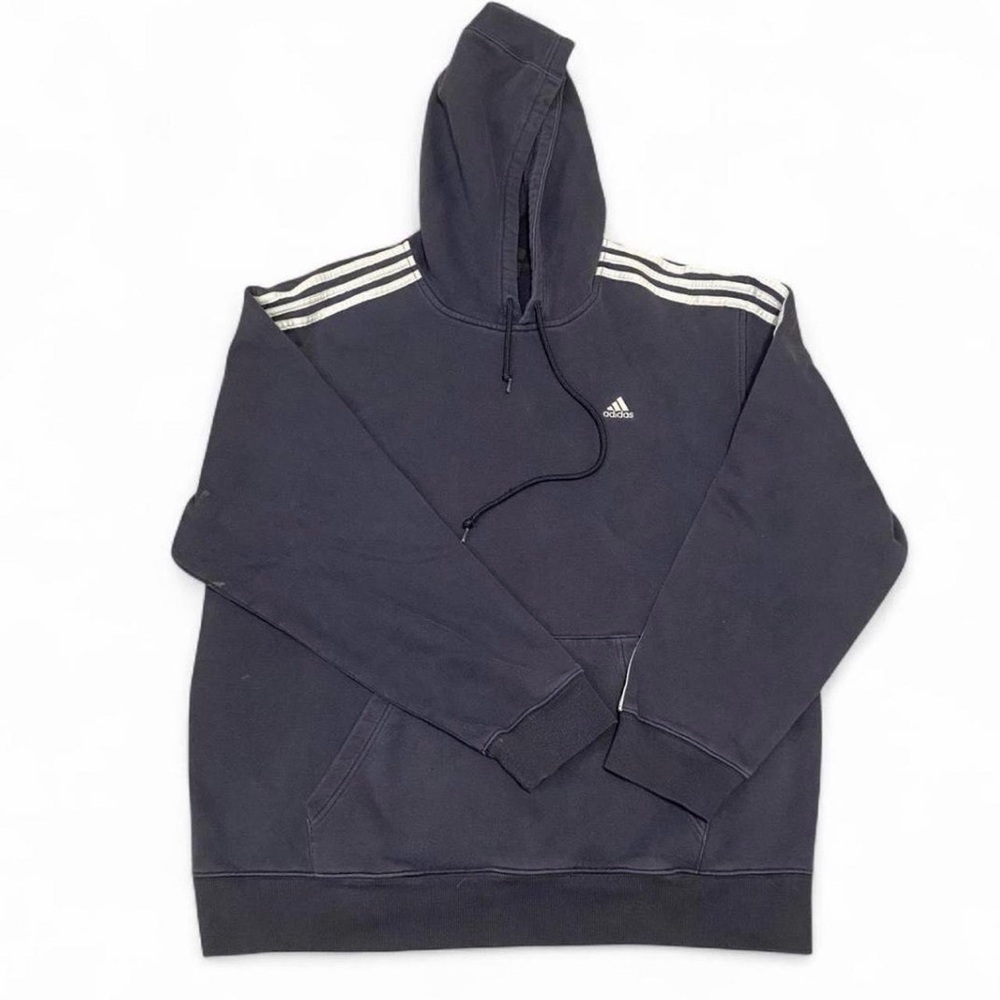 Adidas Navy Hoodie with White Stripes